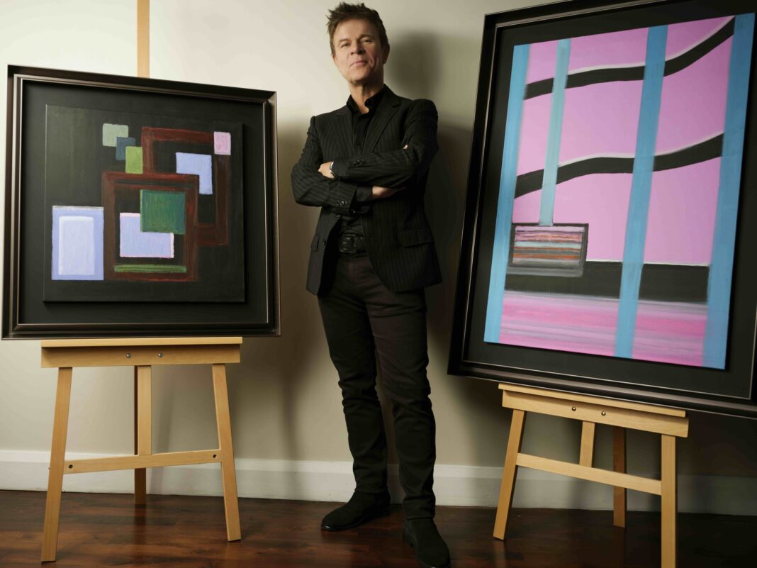 John Kearns with two of his new pieces from the forthcoming exhibition