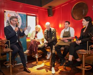 Panel discussion hosted by restaurant critic Joris Minne, with Michele Shirlow, Founder of Food NI, Damian Tumilty, Head Chef at Grand Central Hotel, Stephen Ferris, Head Chef at Margot Belfast and Marion Lanciale, Chef at the Dark Horse