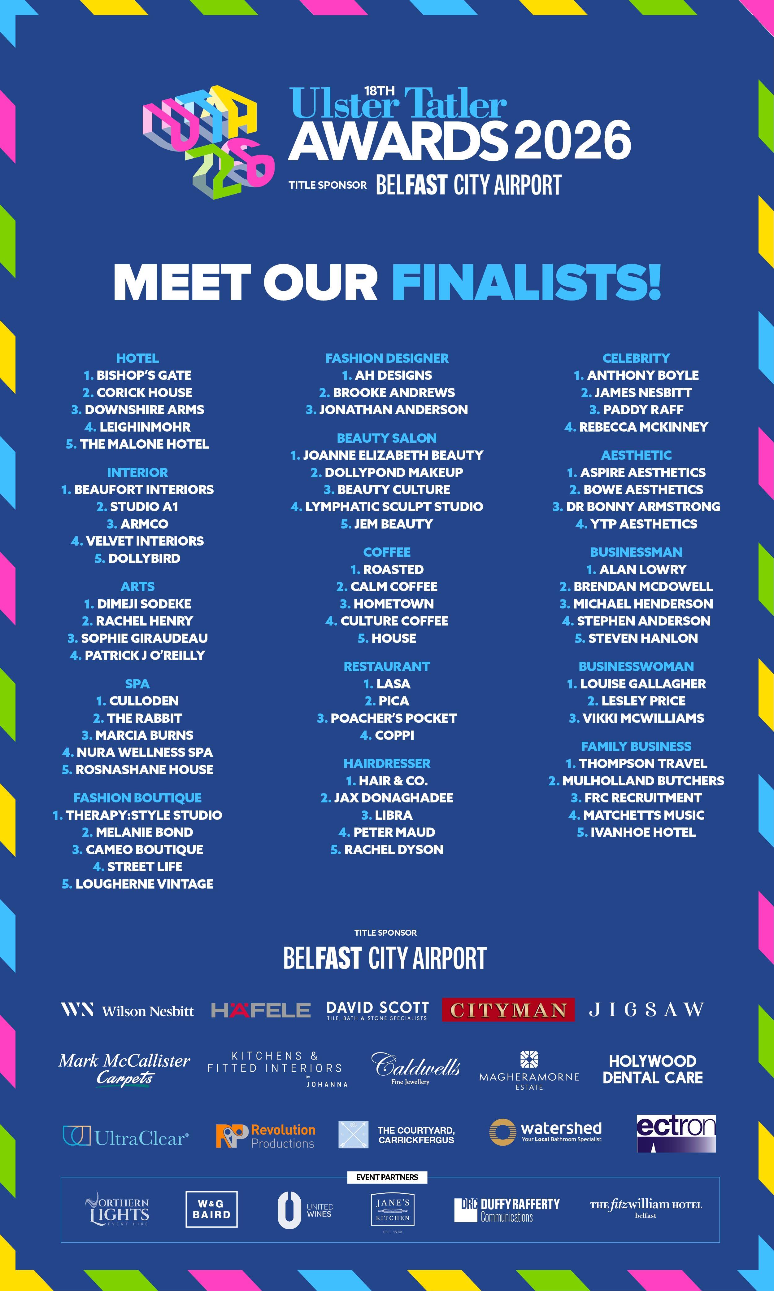 Ulster Tatler Awards 2026 Meet our Finalists